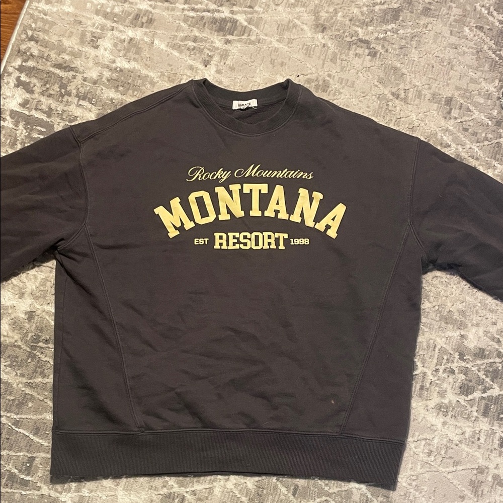 Garage Grey and Yellow Crewneck Sweater